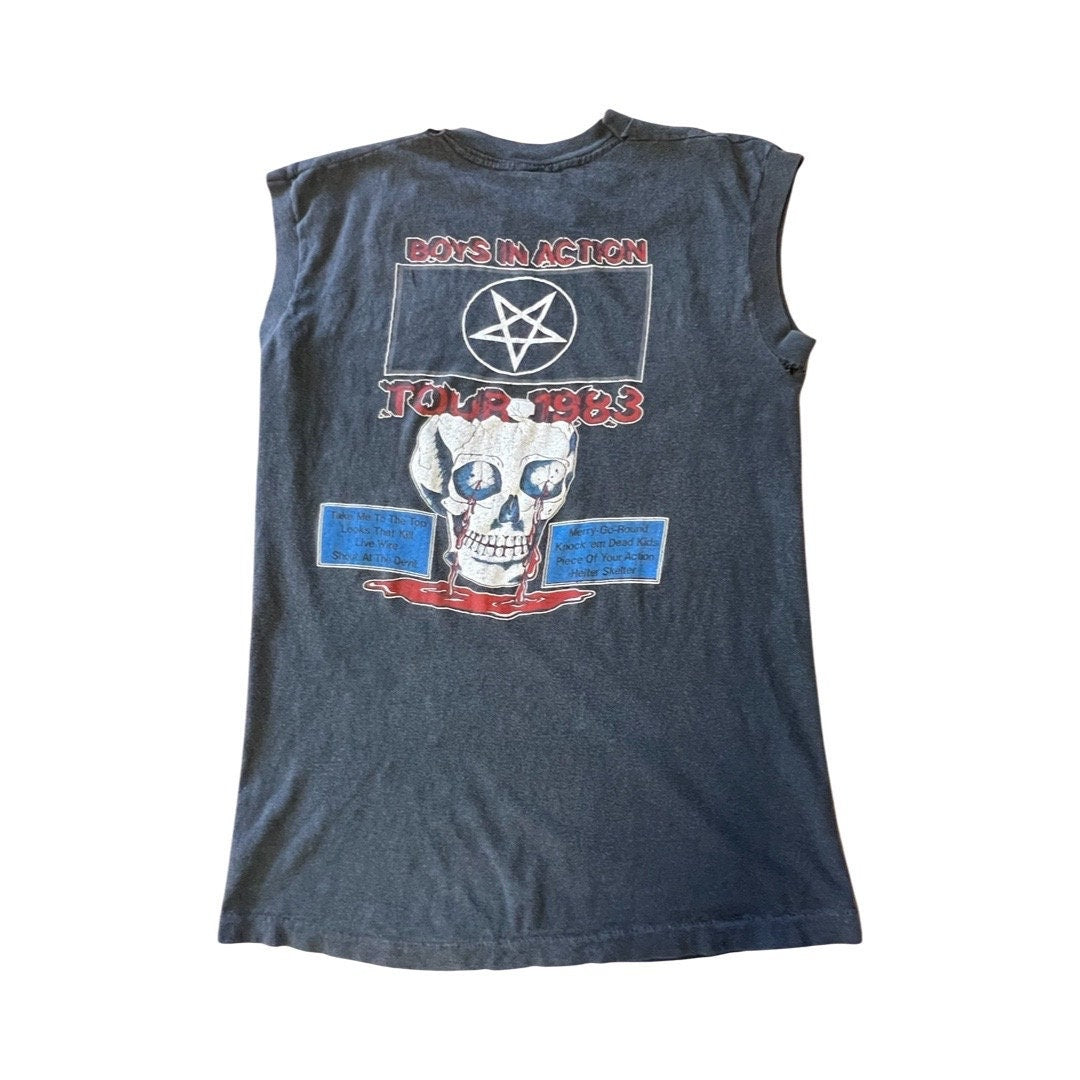 Rare Vintage Motley Crue Boys In Action Tour 1983 Single Stitch Muscle T-Shirt M