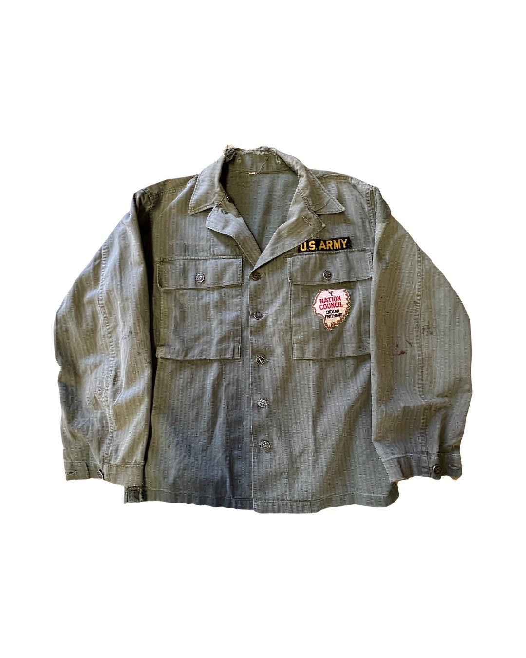 Vintage Patched Army Jacket