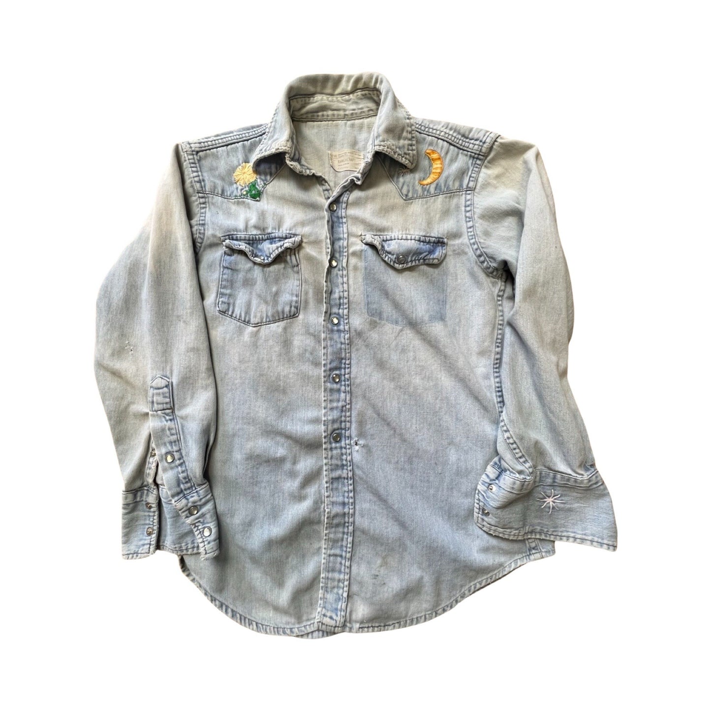 Rare Vintage Embroidered Ranchcraft Denim Shirt