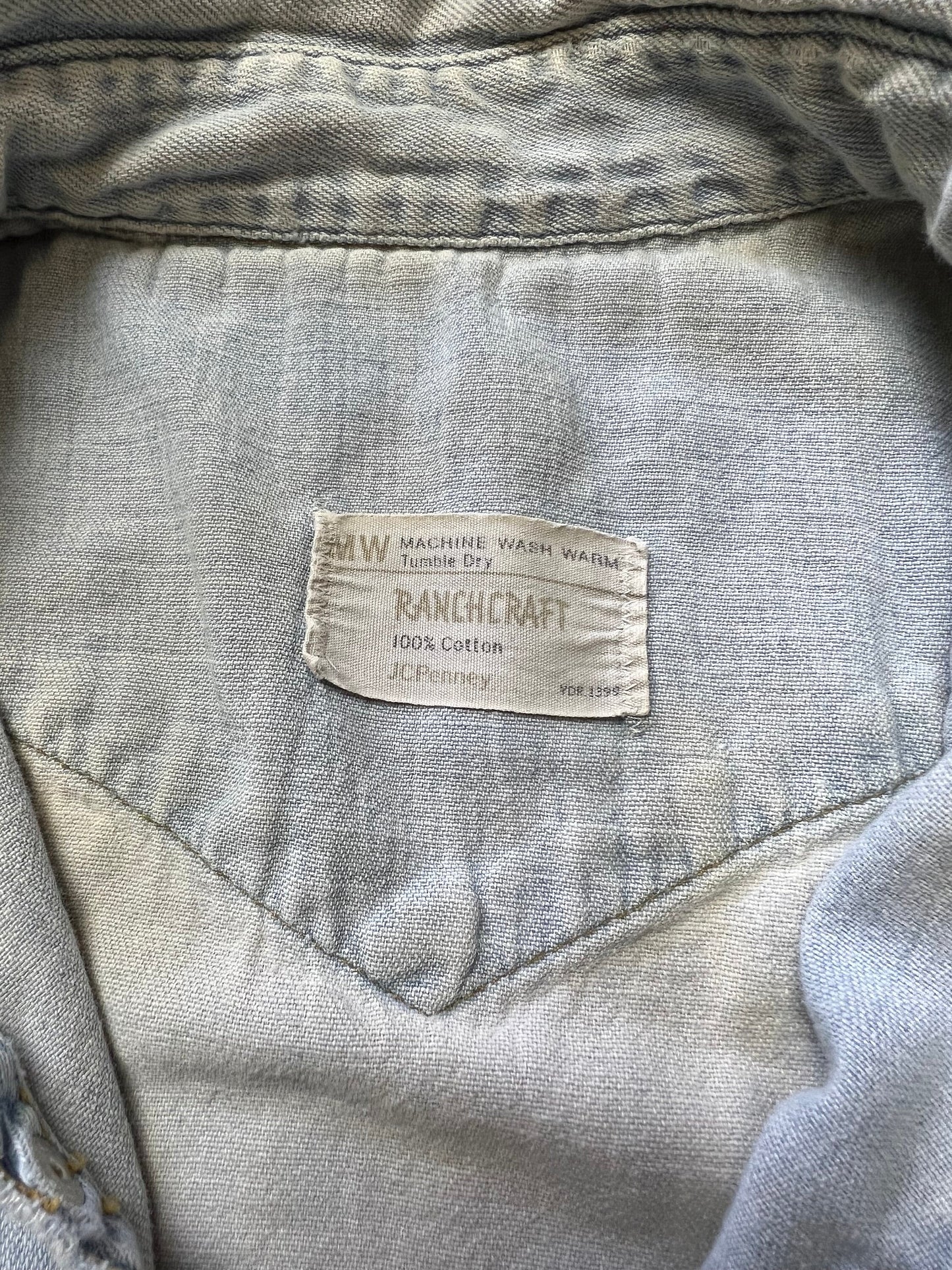 Rare Vintage Embroidered Ranchcraft Denim Shirt