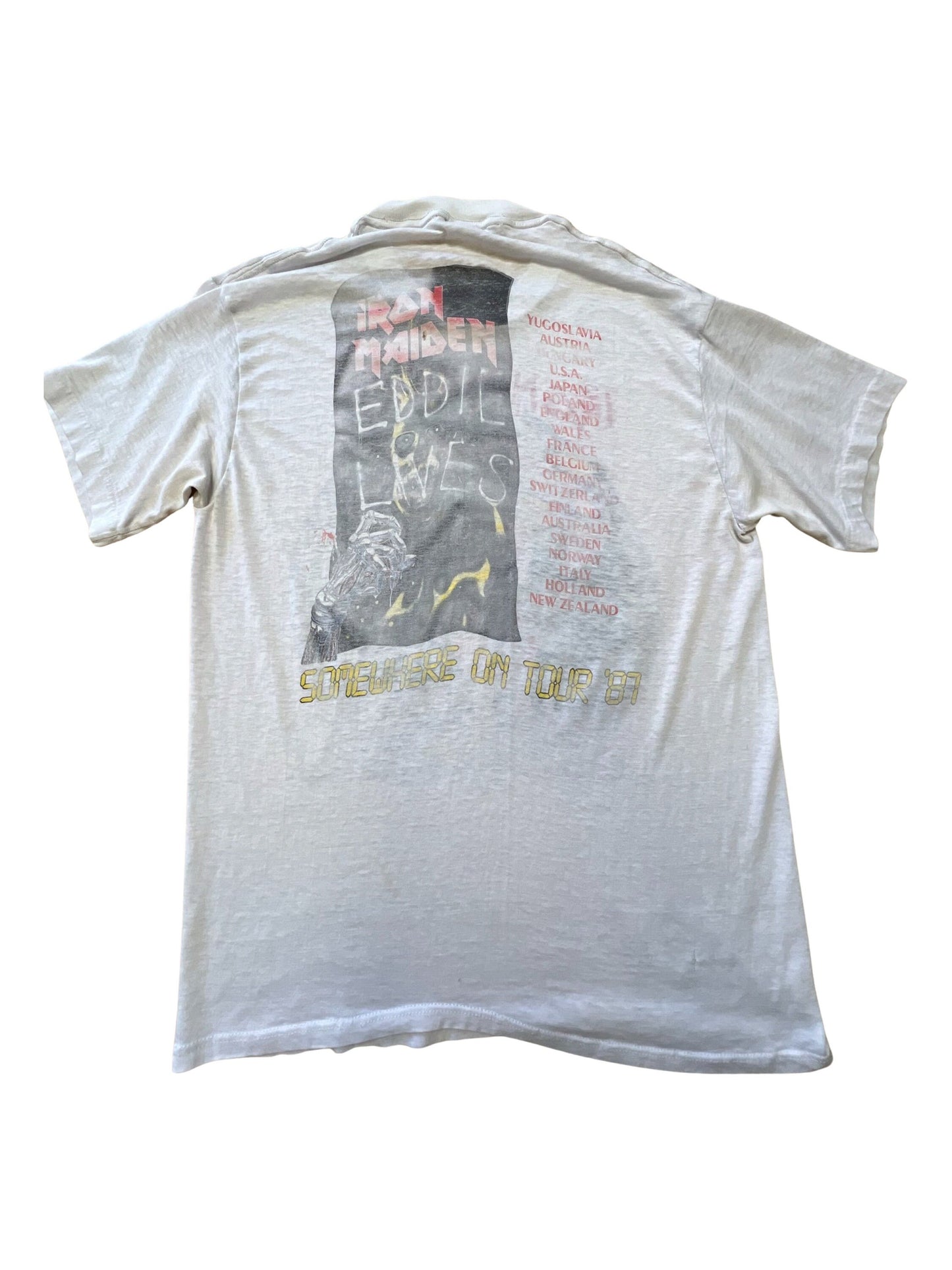 Vintage Iron Maiden Somewhere On Tour ‘87 Shirt