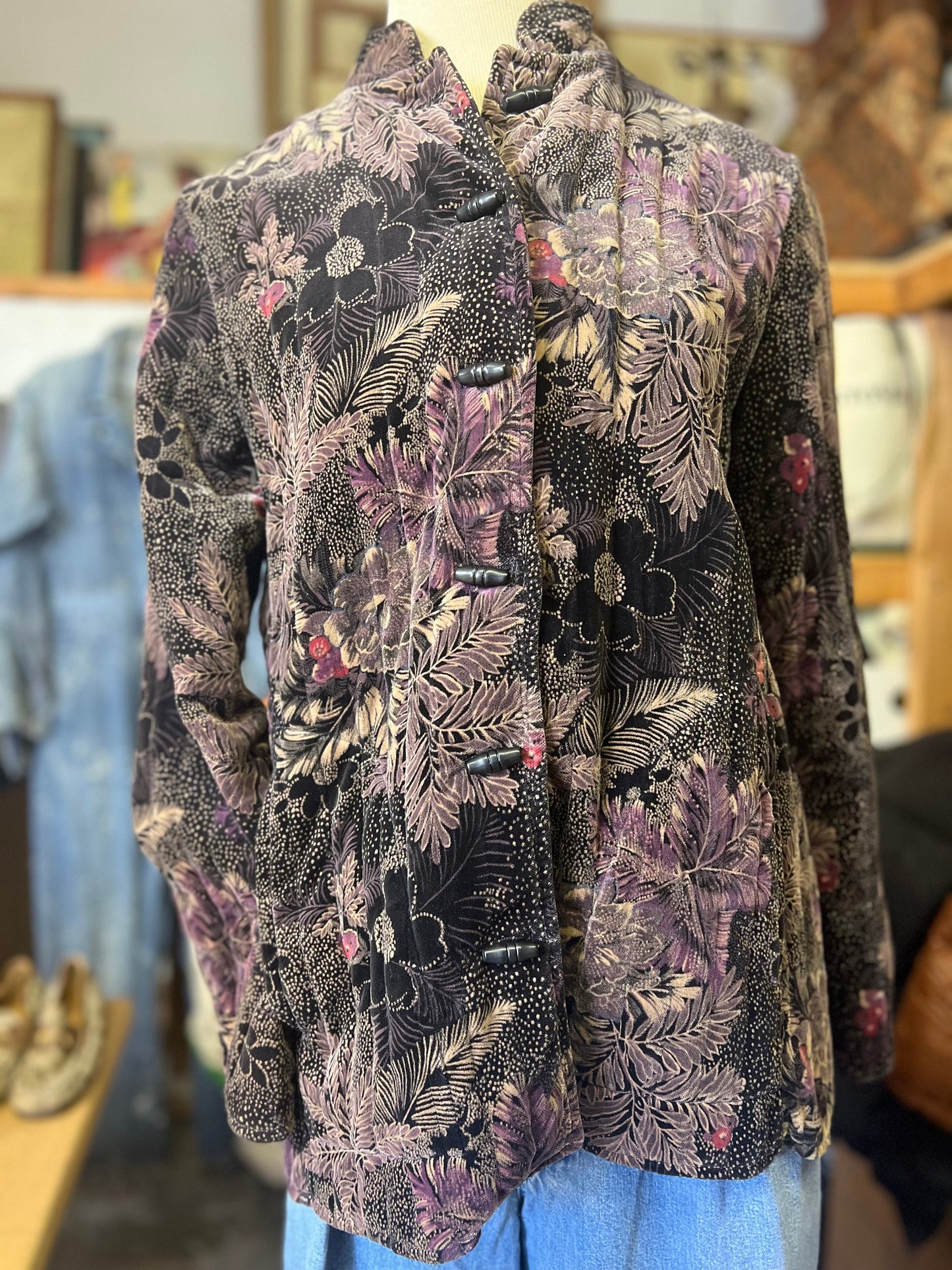 Vintage 80’s Quilted Floral Velvet Jacket