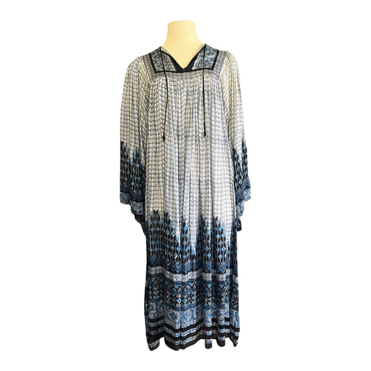 Vintage Ritu Kumar for Monsoon Silk India Block Print Goddess Dress