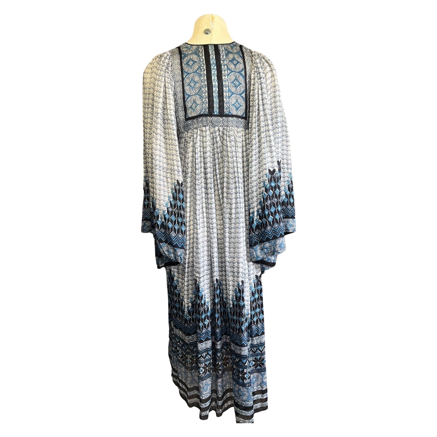 Vintage Ritu Kumar for Monsoon Silk India Block Print Goddess Dress