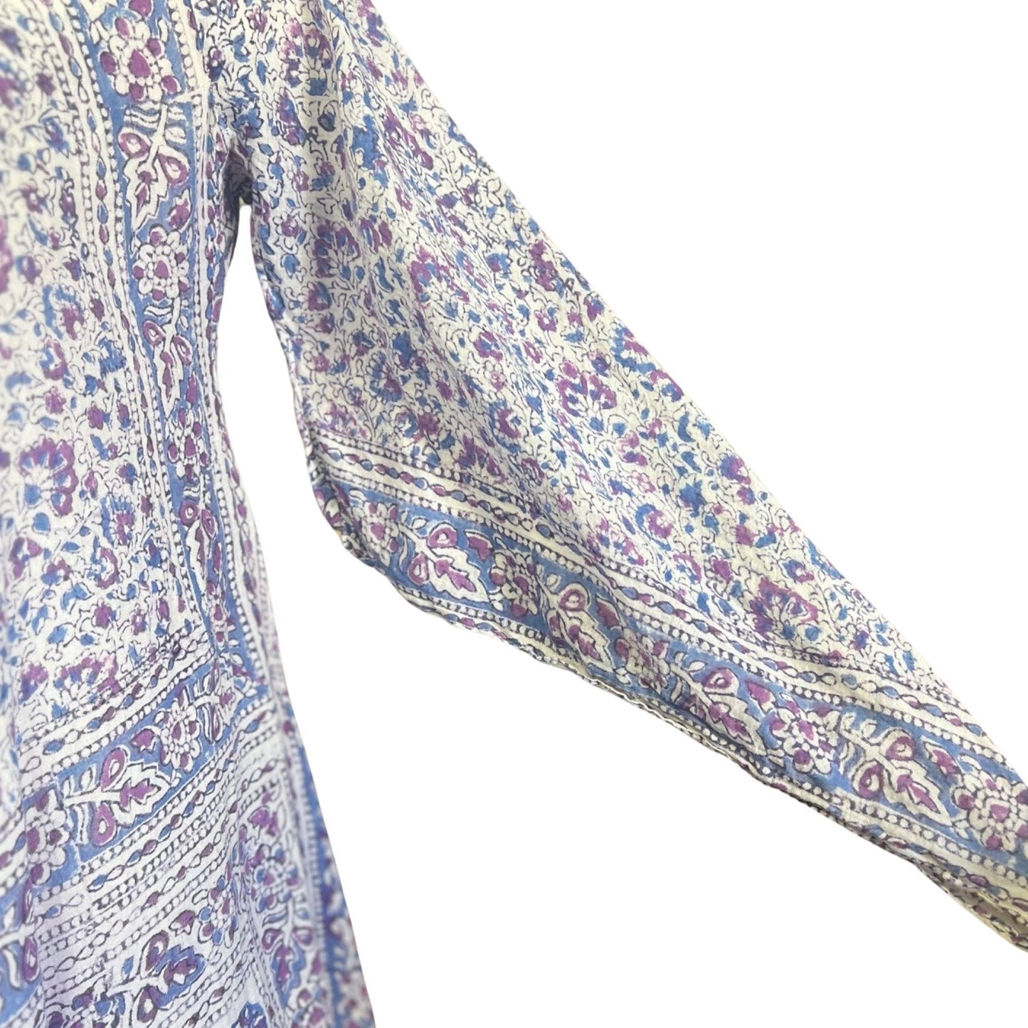 Vintage India Block Print Maxi Dress 100% Cotton Made In India