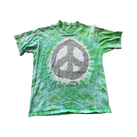 Vintage Green Peace Tie Dye Weed High Life Shirt XL