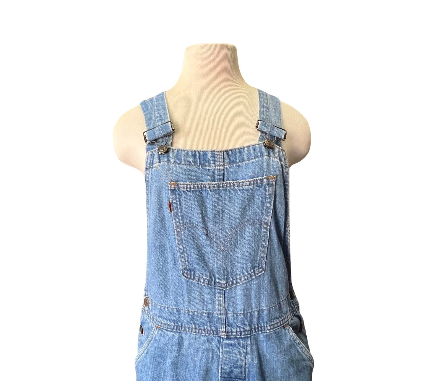 Rare Vintage 70's Orange Blank Tab Levi’s Flare Bell Bottom Overalls