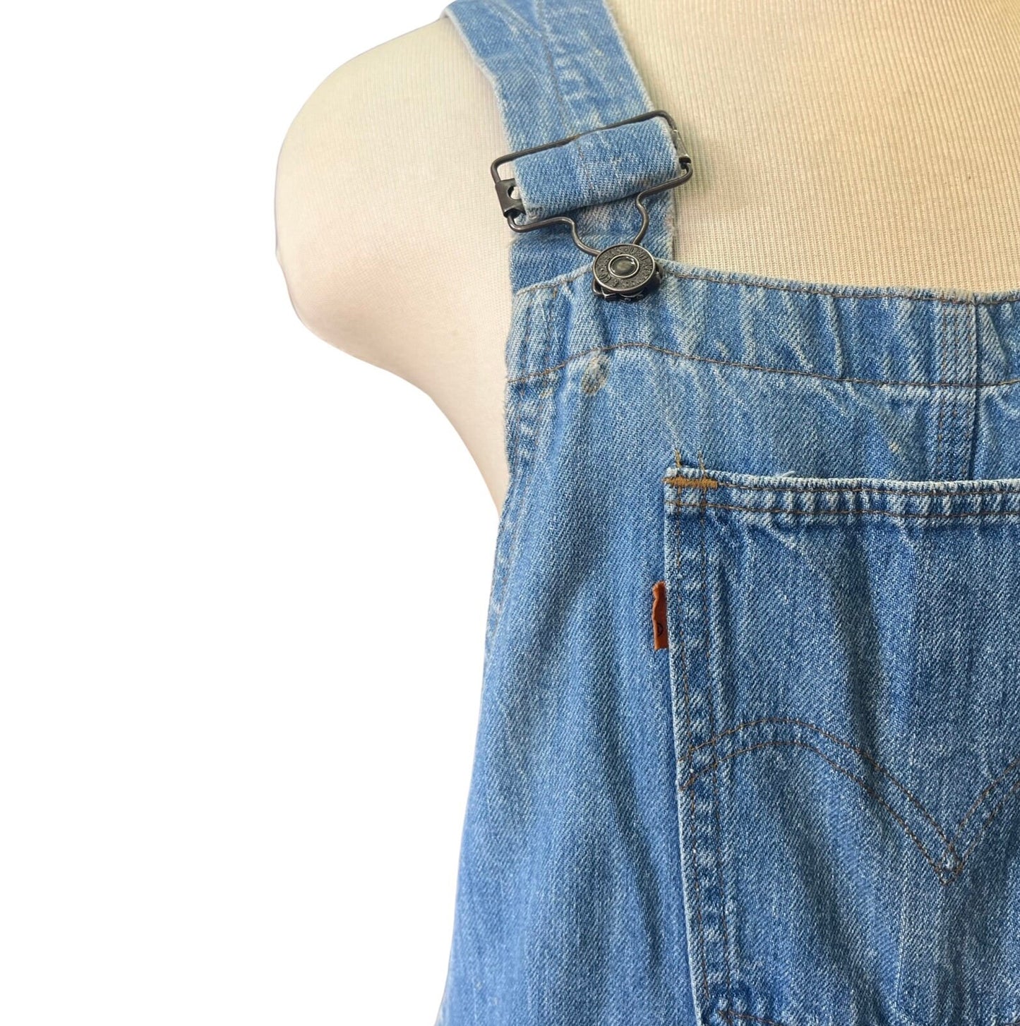 Rare Vintage 70's Orange Blank Tab Levi’s Flare Bell Bottom Overalls