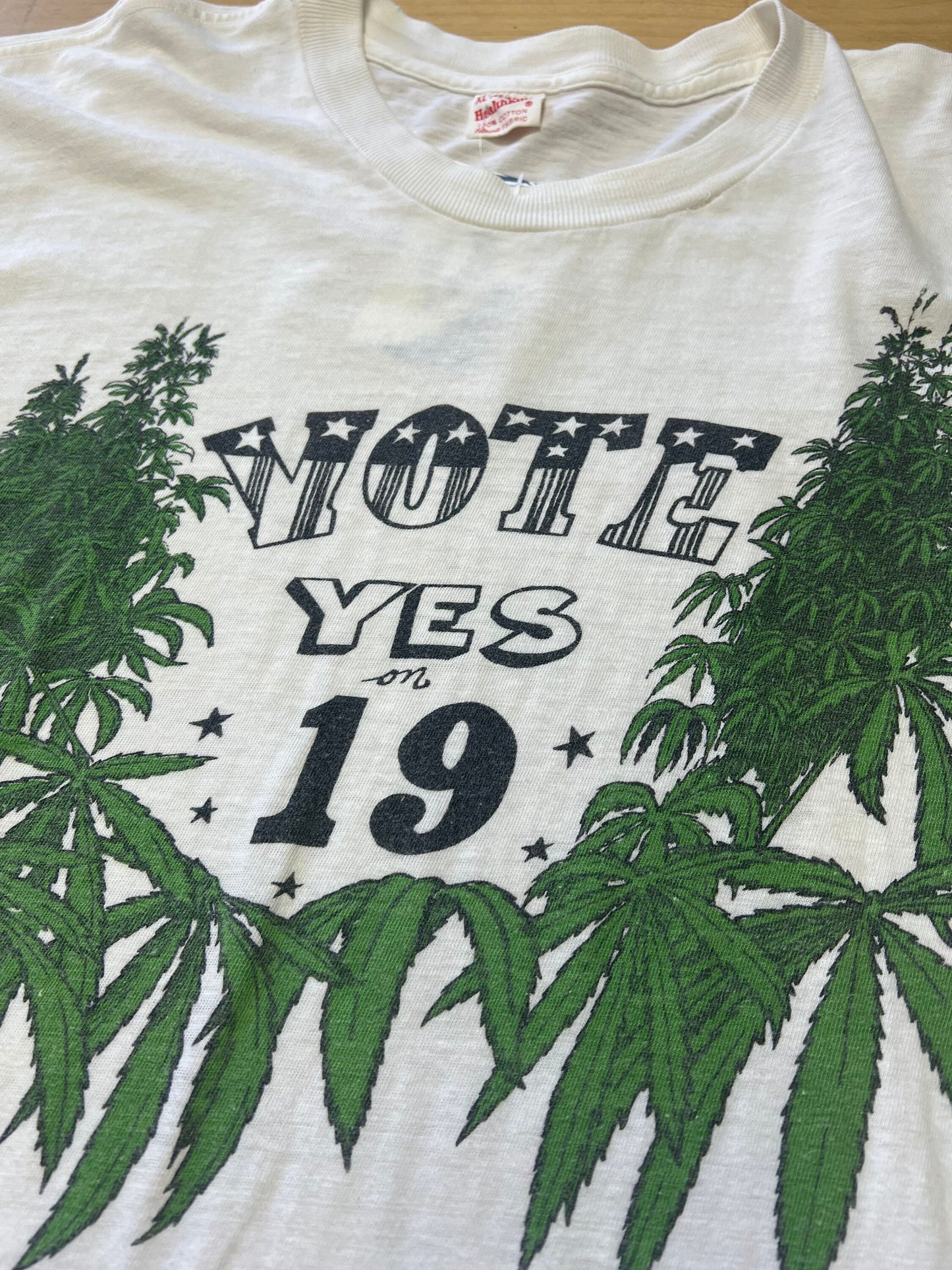 Rare Vintage Vote Yes On 19 Single Stitch Memorabilia T-Shirt XL