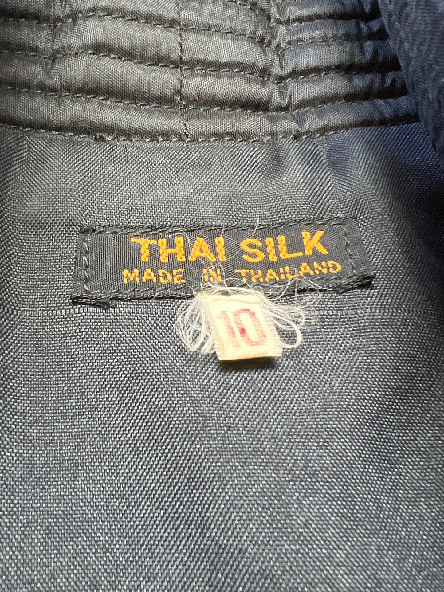 Vintage Thai Silk Quilted Crop Jacket Peacock Floral Motif Gold Lurex Accents