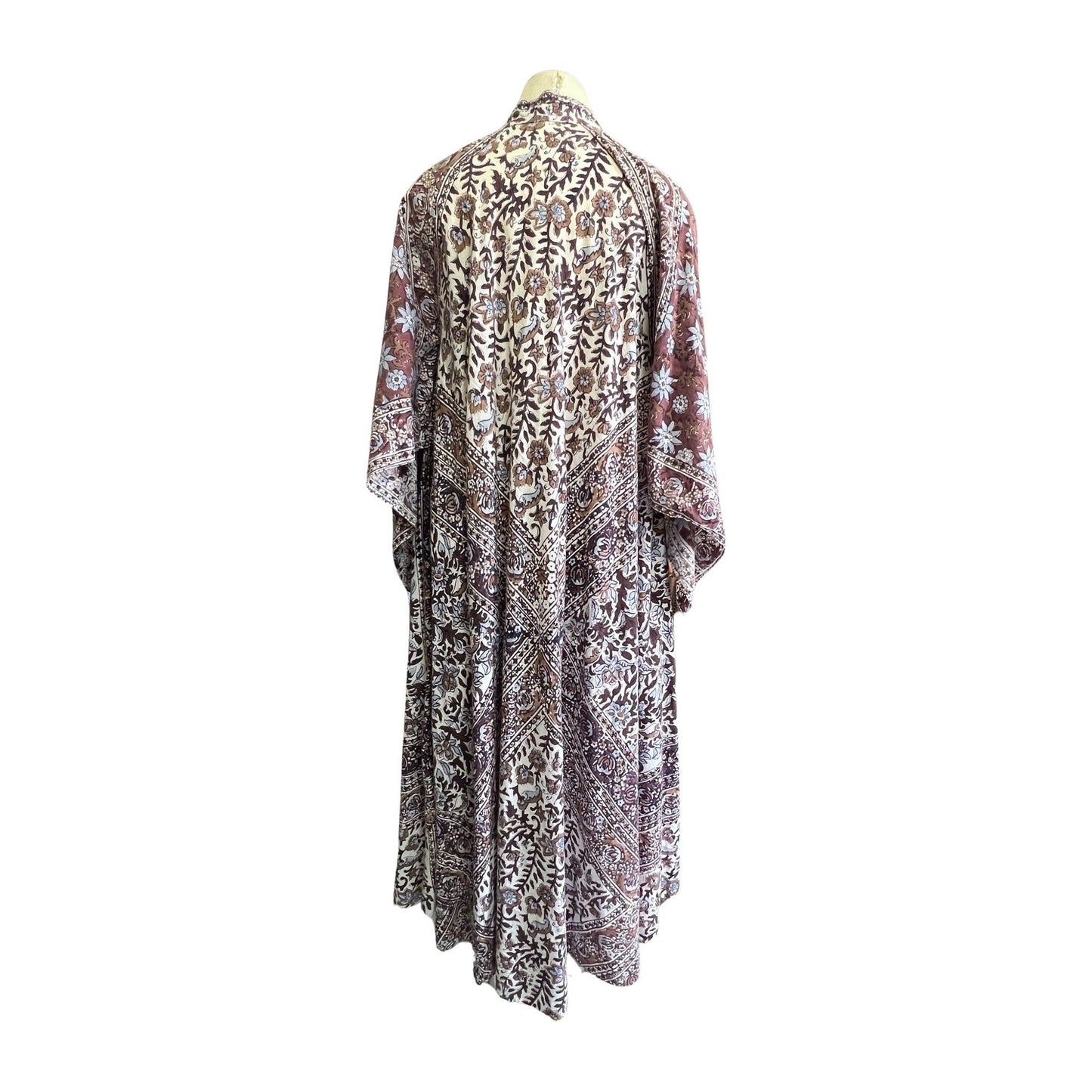 Vintage Rare Adini India Cotton Block Print Goddess Dress O/S