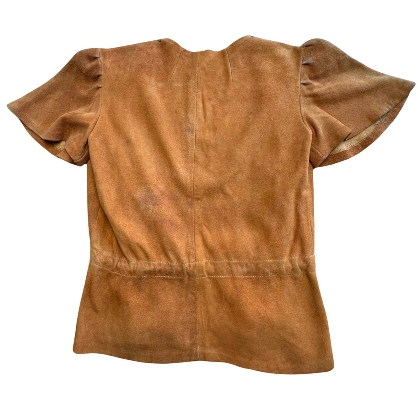 Rare Vintage Original 1970’s Lotus Mt. Shasta Deerskin Suede Hand Painted Wrap Shirt