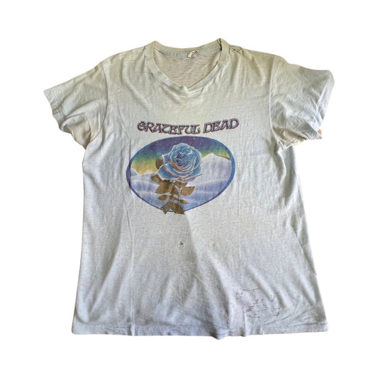 Rare Vintage 1978 - 1981 Grateful Dead Blue Rose T-Shirt M
