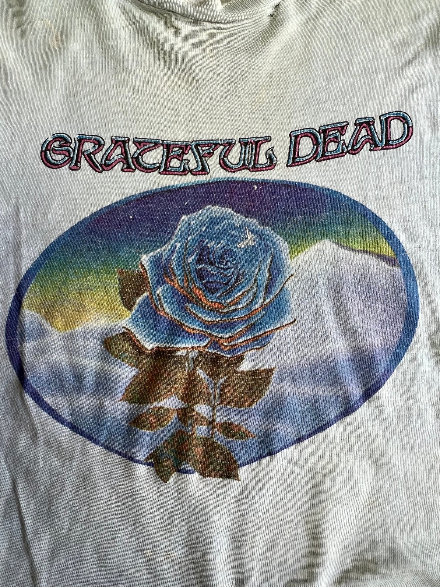 Rare Vintage 1978 - 1981 Grateful Dead Blue Rose T-Shirt M