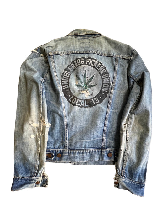 Vintage United Grass Pickers Union Local 13 Wrangler Denim Jacket