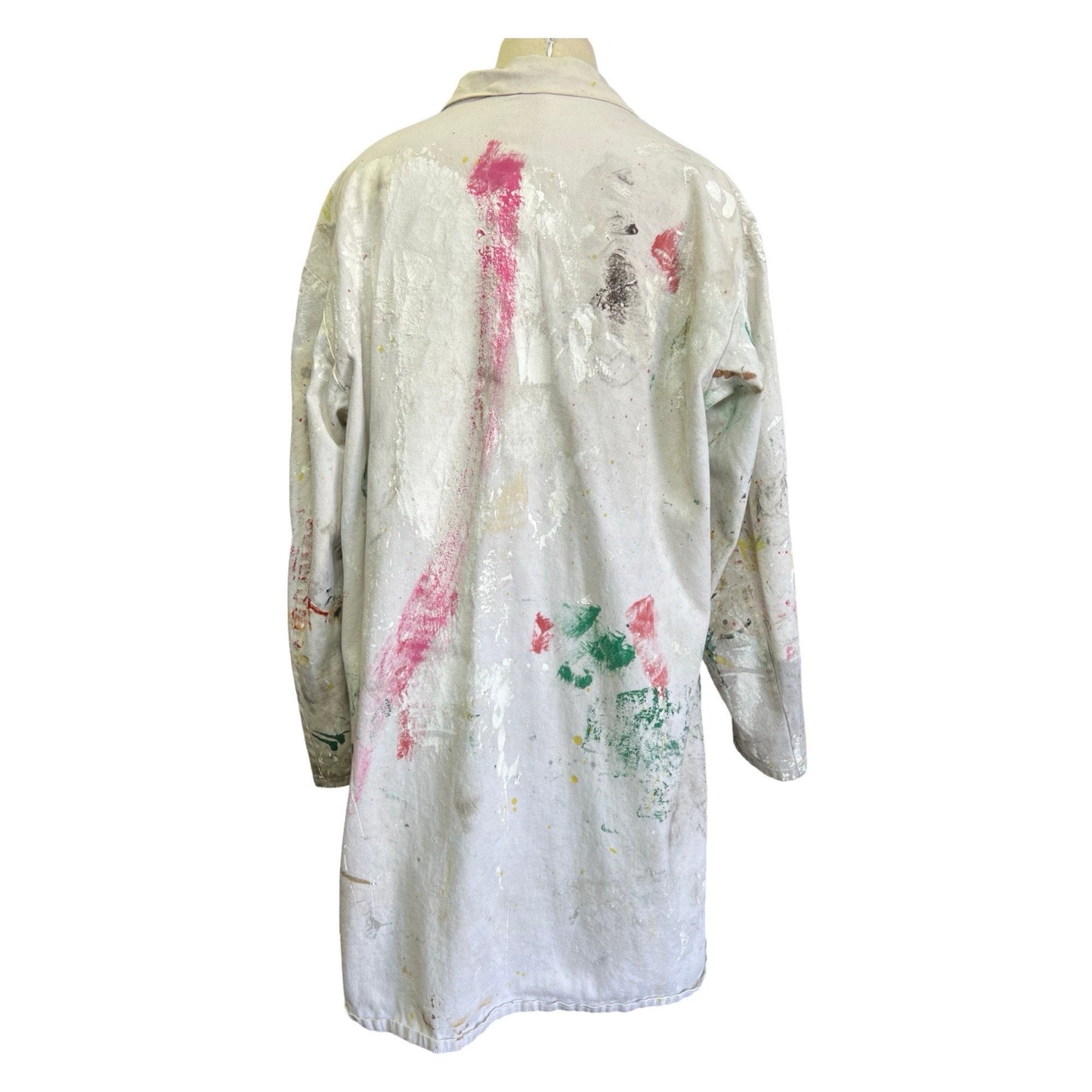 Vintage French Painters Coat Workwear Paint Splatter Artist Smock