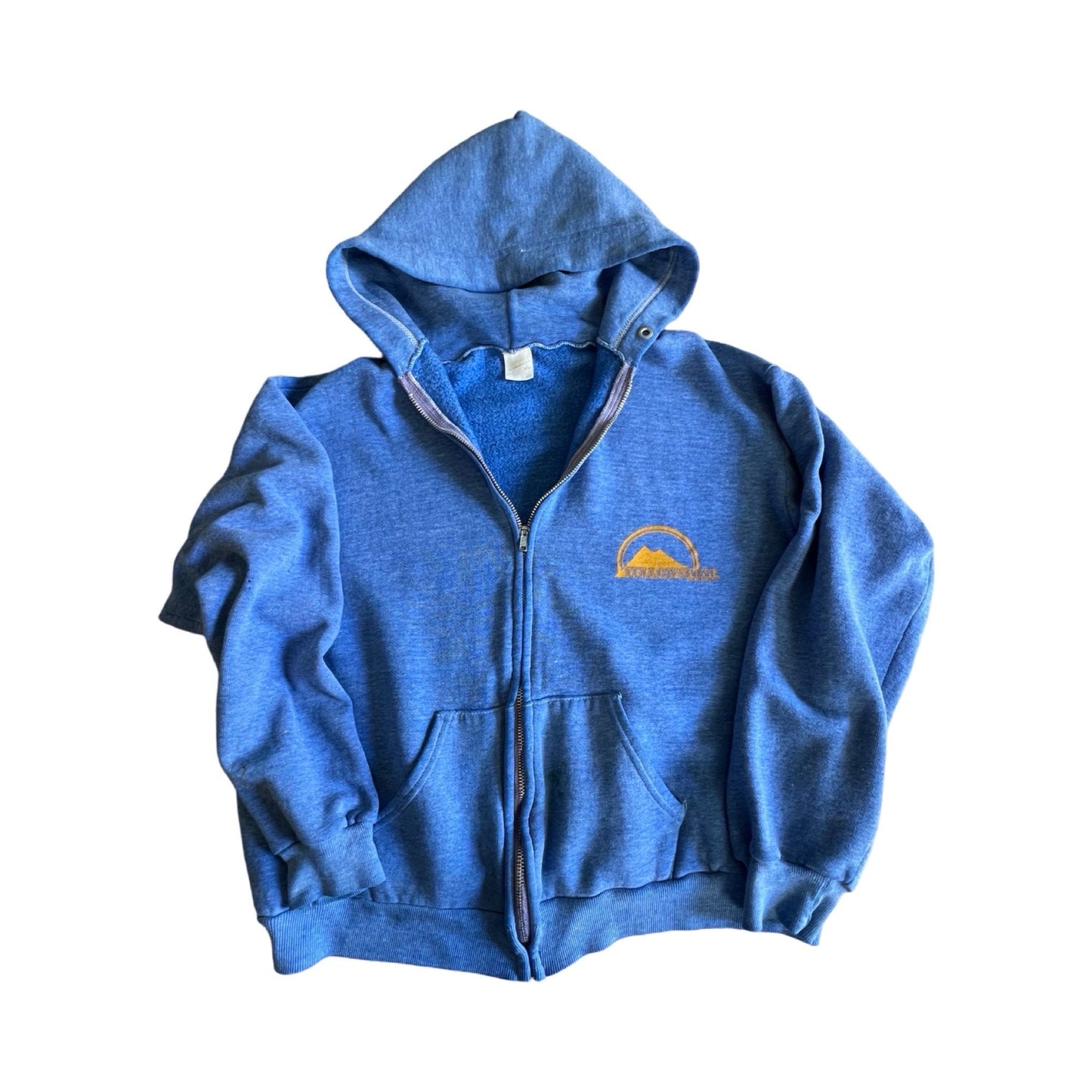 Vintage 80’s Yellowstone Zip Front Faded Hoodie Hoody