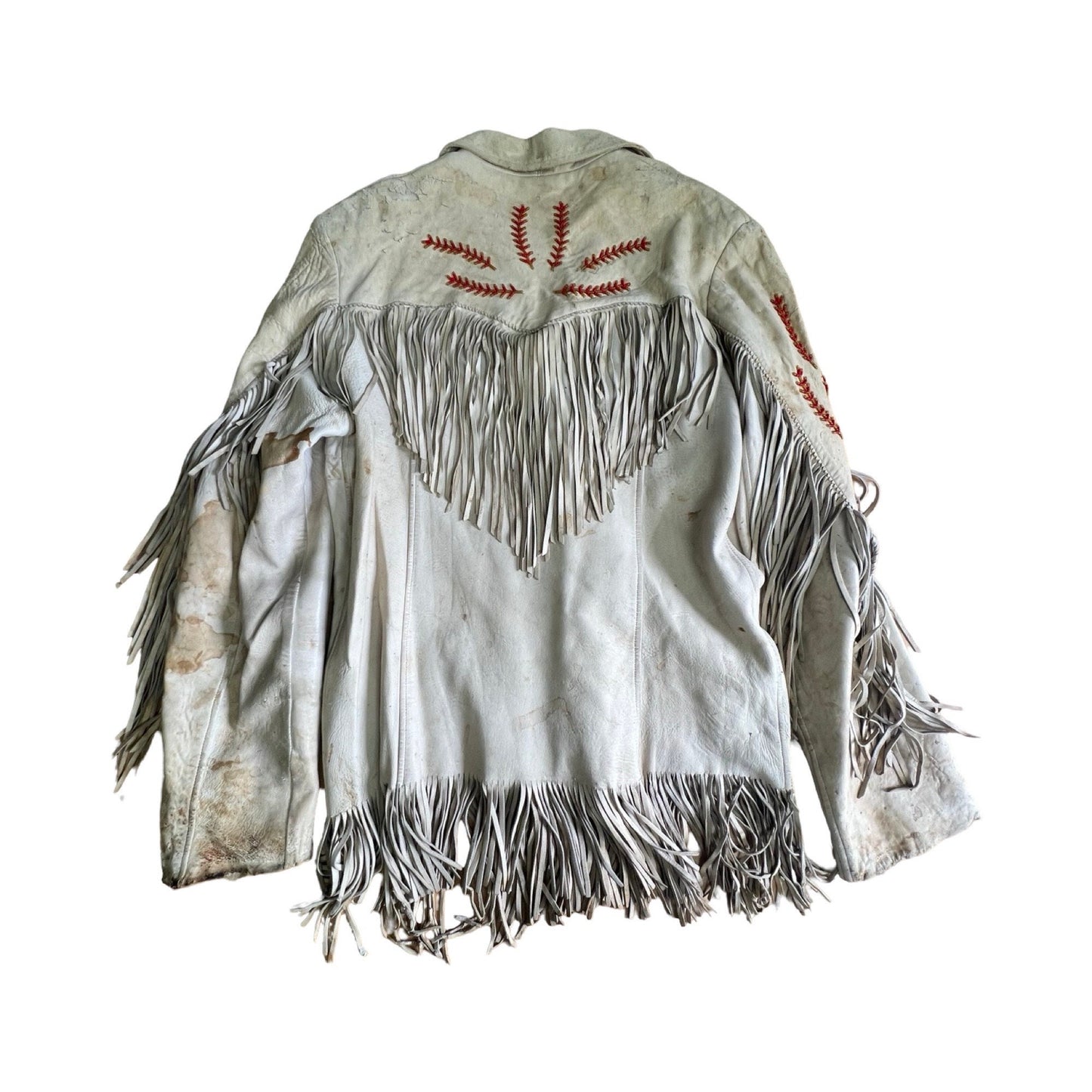 Rare Vintage Guild Westerner Deerskin Leather Fringe Bead Jacket