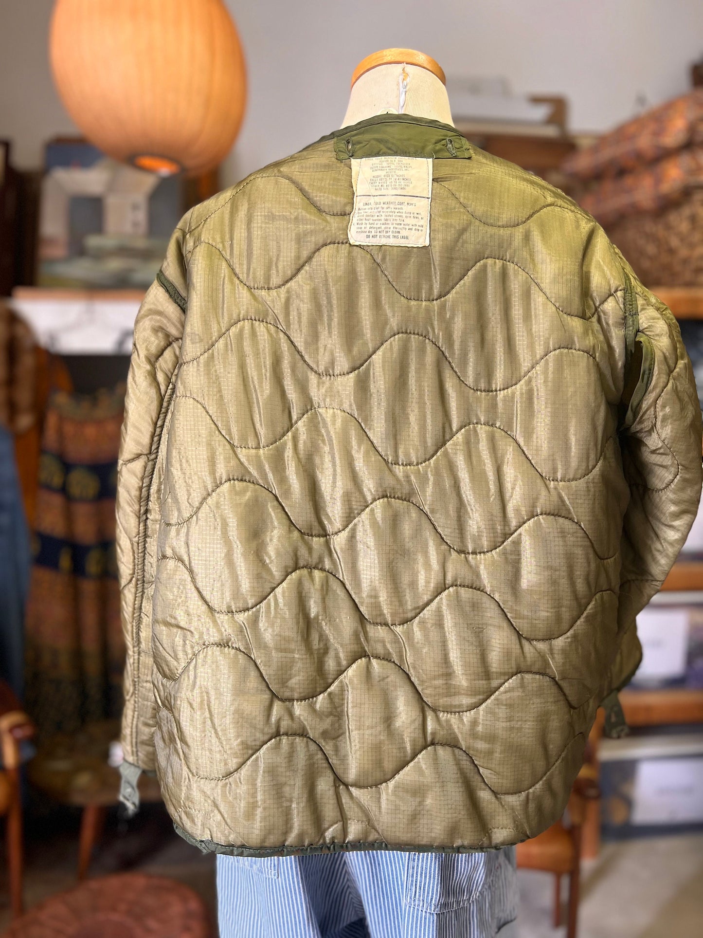 Vintage Quilted Army Jacket Liner