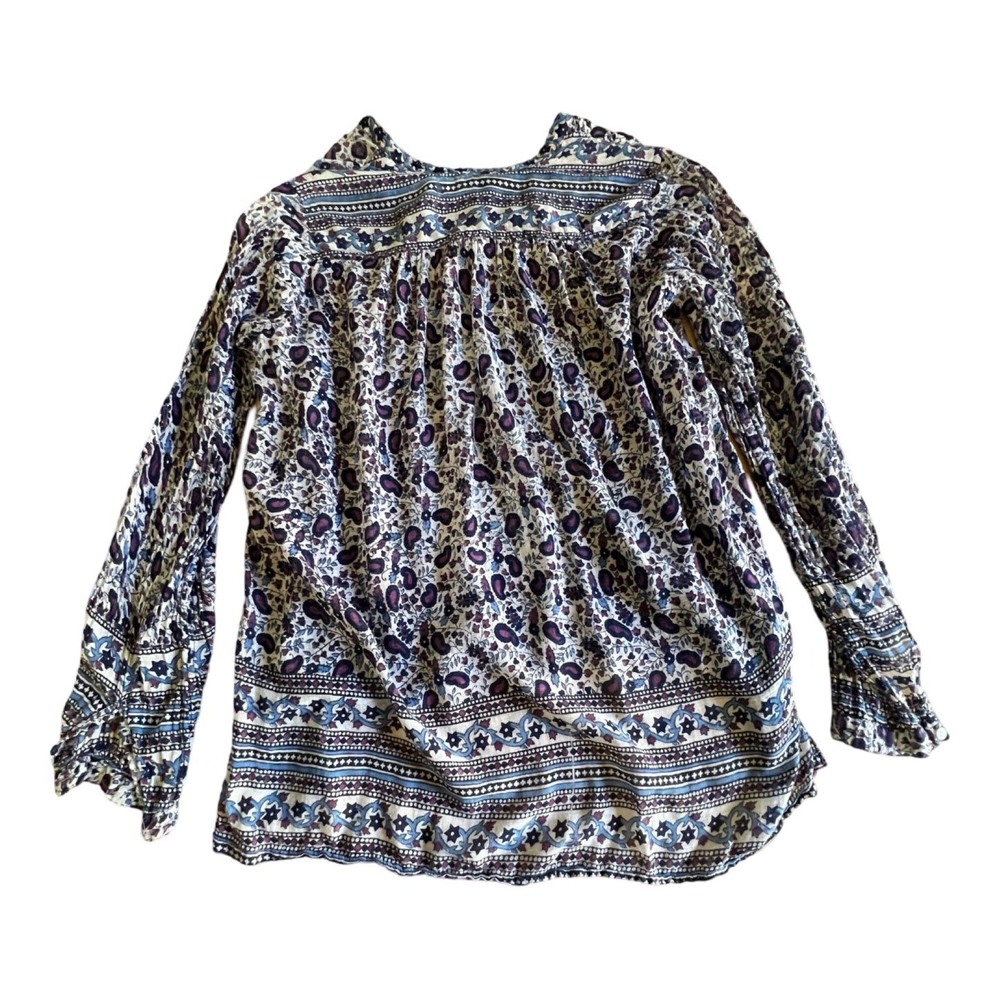 Vintage Pinot Noir Made In India Cotton Gauze Blockprint Blouse