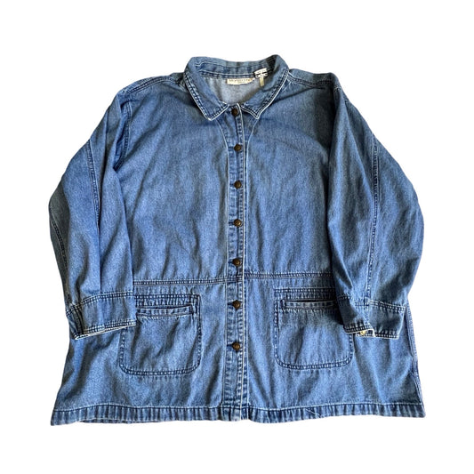 Vintage 80’s Victoria Jones Oversized Denim Chore Barn Coat Plus Size 3X