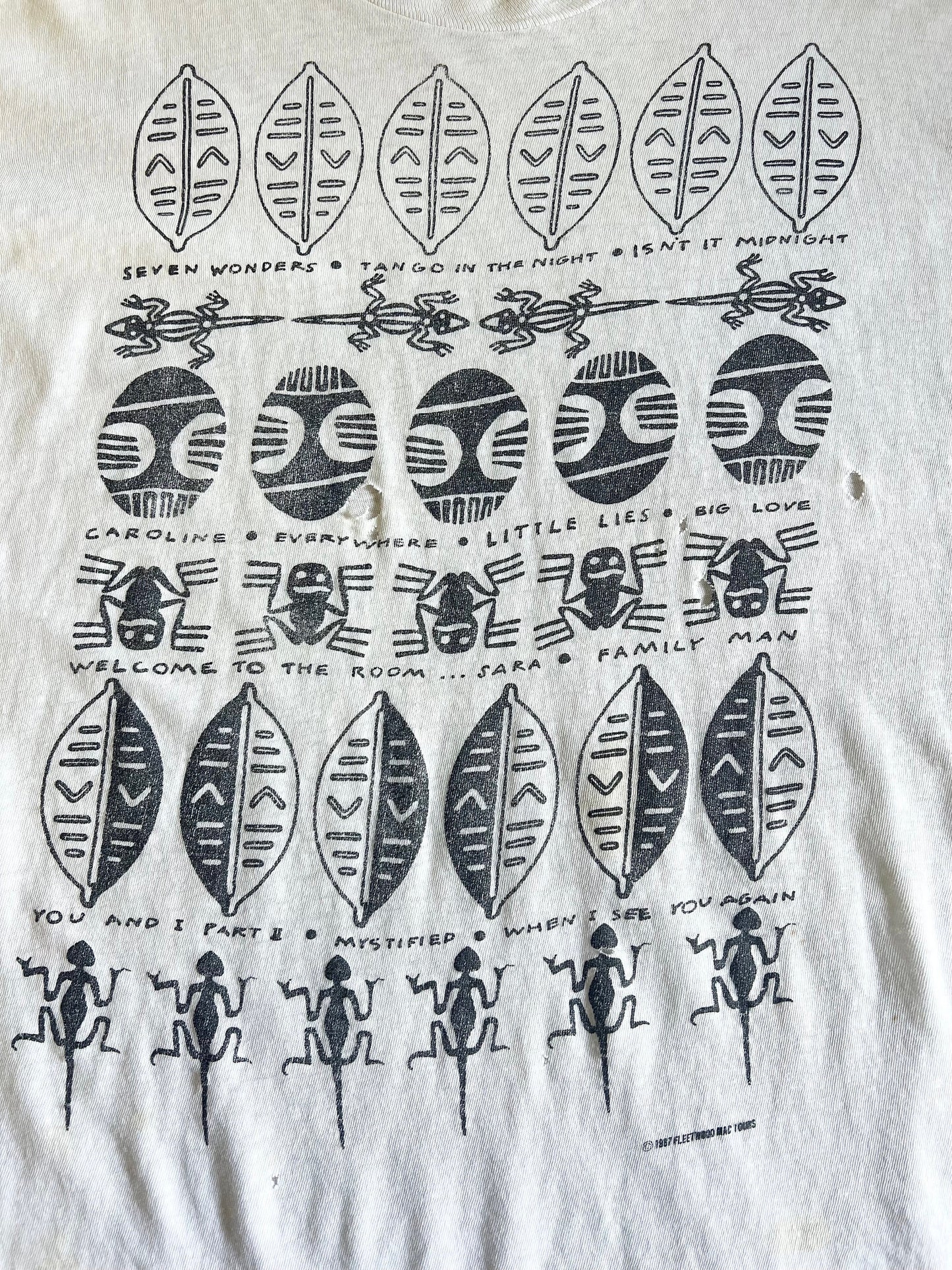 Vintage 1987 Fleetwood Mac Tango In The Night Song List Single Stitch T-Shirt XL