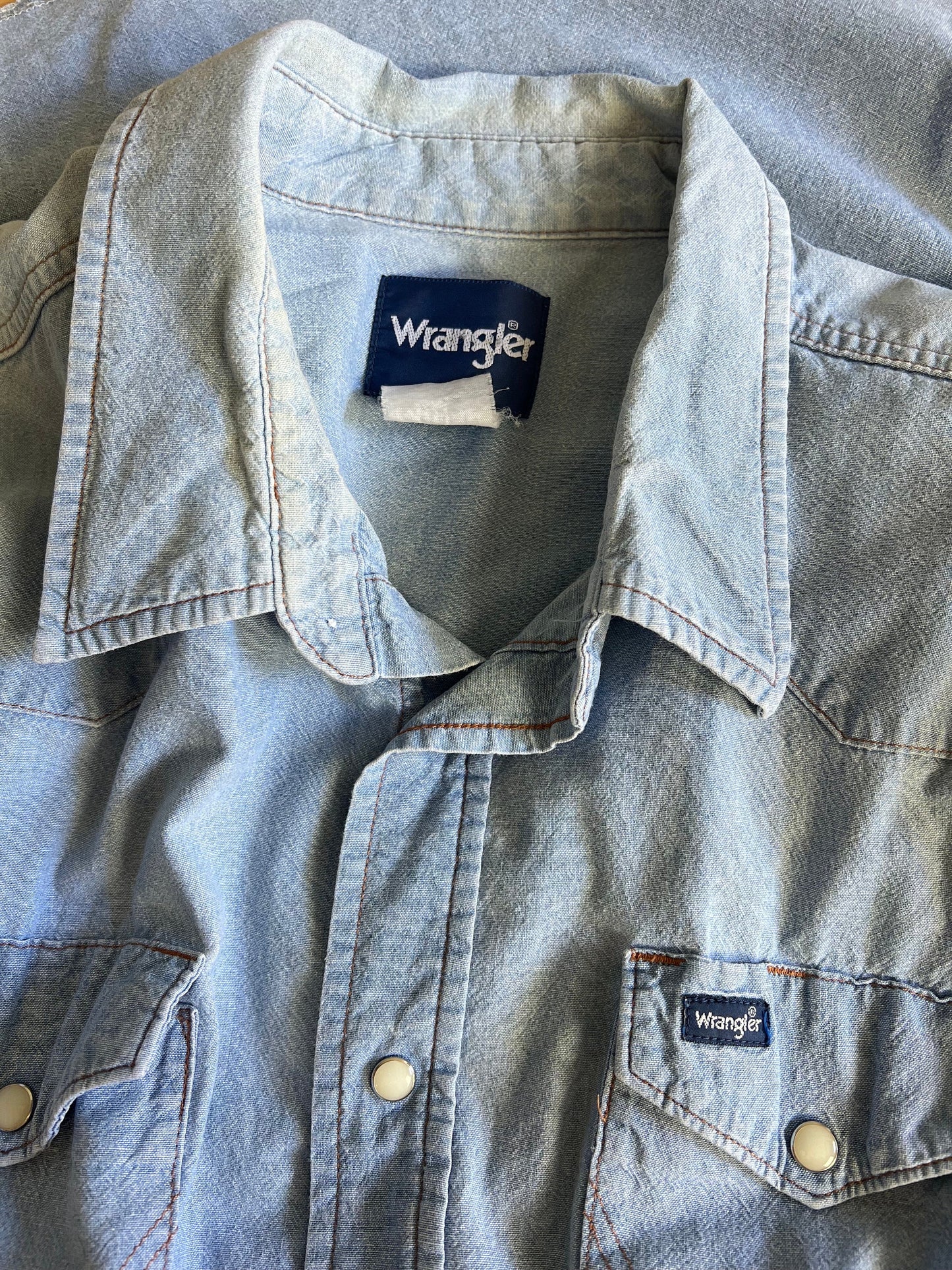 Vintage Wrangler Denim Pearl Snap Front Oversized Shirt