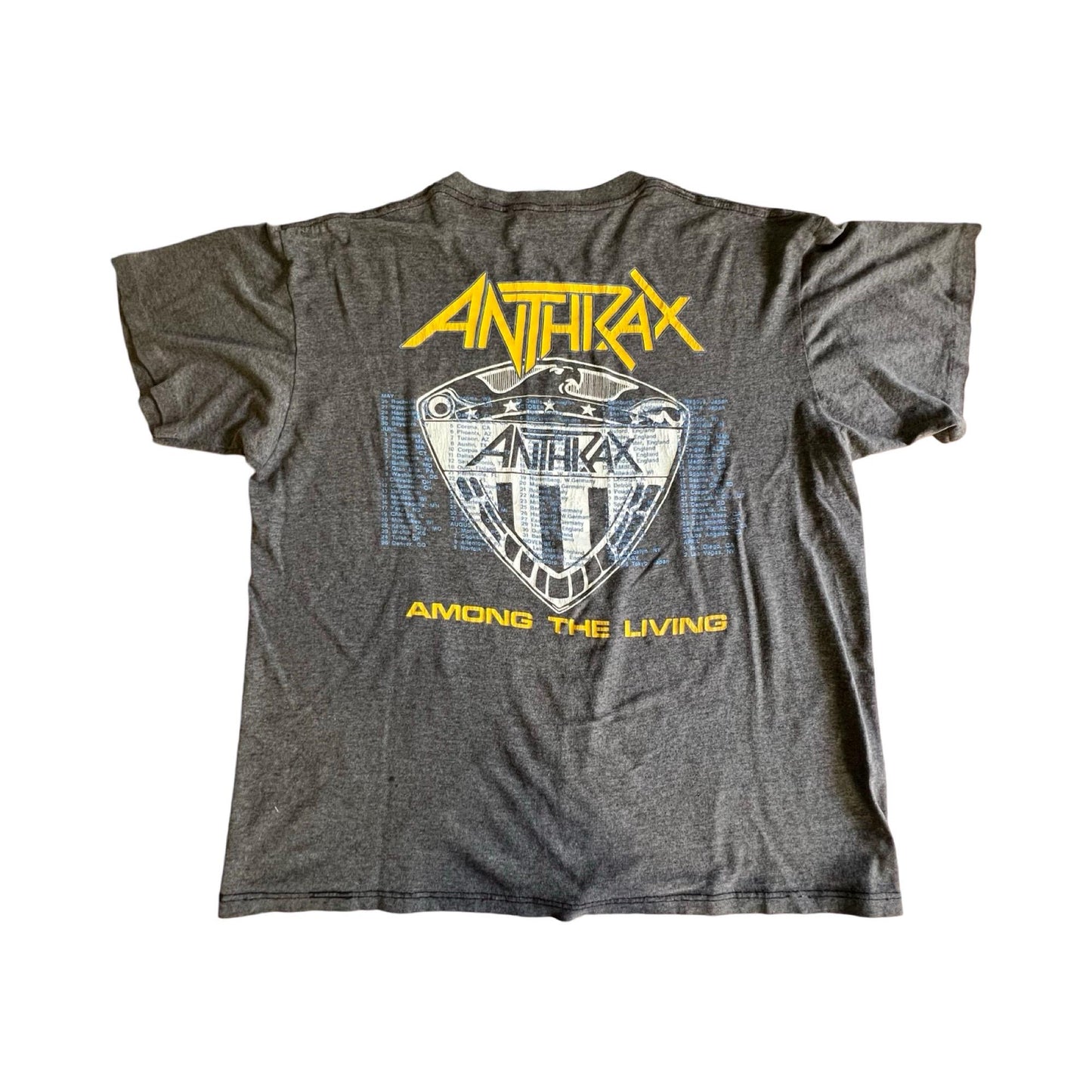 Vintage Original 1987 Anthrax Among The Living Double Sided Tee XL
