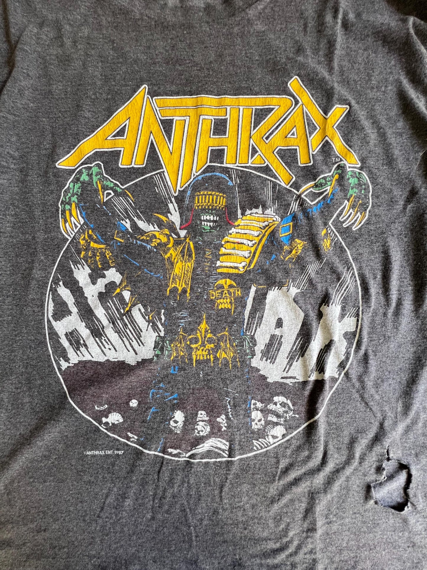 Vintage Original 1987 Anthrax Among The Living Double Sided Tee XL