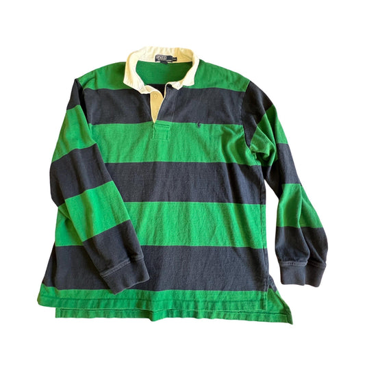 Vintage 90’s Polo Ralph Lauren Striped Rugby Shirt XXL