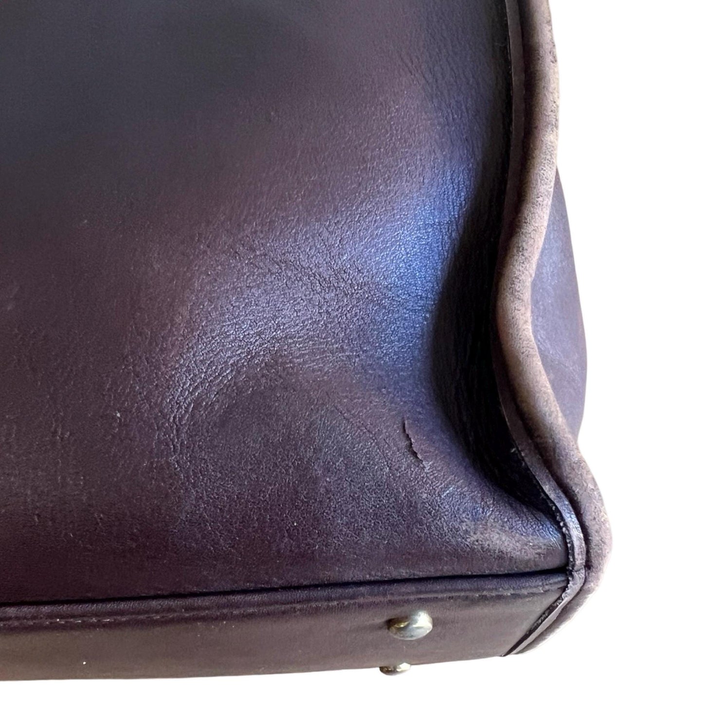 Vintage Coach Barclay XL Mohogany Brown Brass Hardware Push Lock Incredible Patina