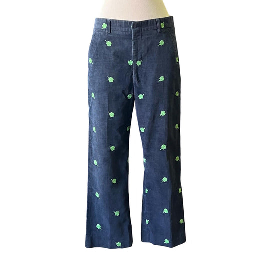 Vintage 80’s Corduroy Embroidered Shamrock Clover Golf Pants 32"