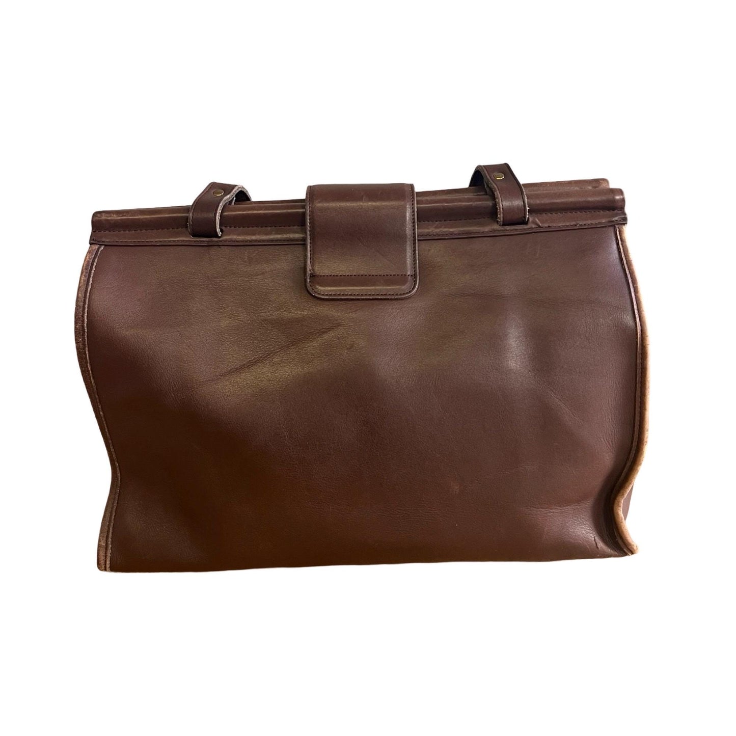 Vintage Coach Barclay XL Mohogany Brown Brass Hardware Push Lock Incredible Patina