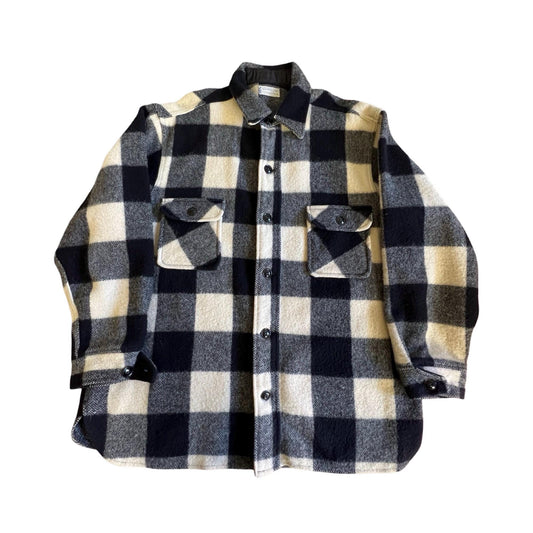Vintage Saks Fifth Avenue Buffalo Plaid Flannel Shirt Jacket