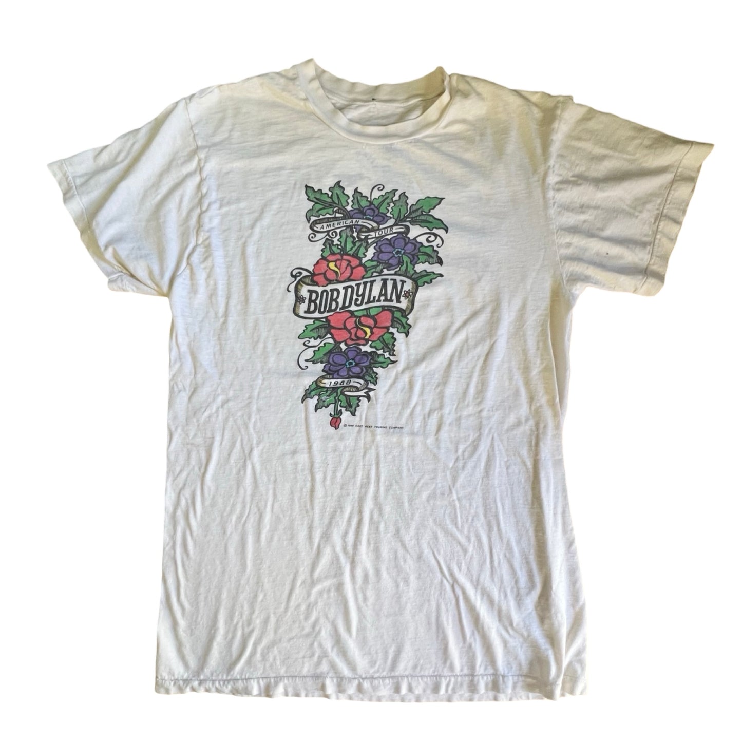 Vintage Bob Dylan 1988 American Tour T-Shirt Single Stitch