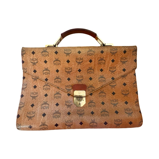 Vintage 70’s MCM Logo Leather Portfolio Attache Briefcase