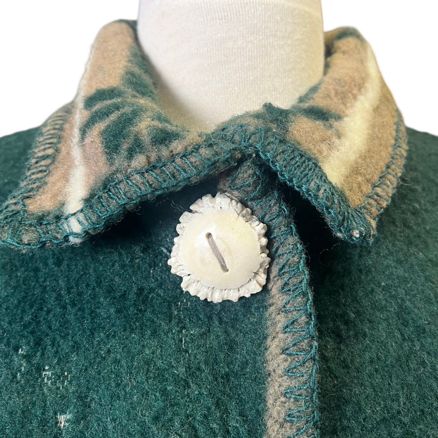 Vintage 80’s Buffalo Run Designs by Marcia 100% Wool Maxi Coat Elk Motif Elk Antler Buttons Made In Montana