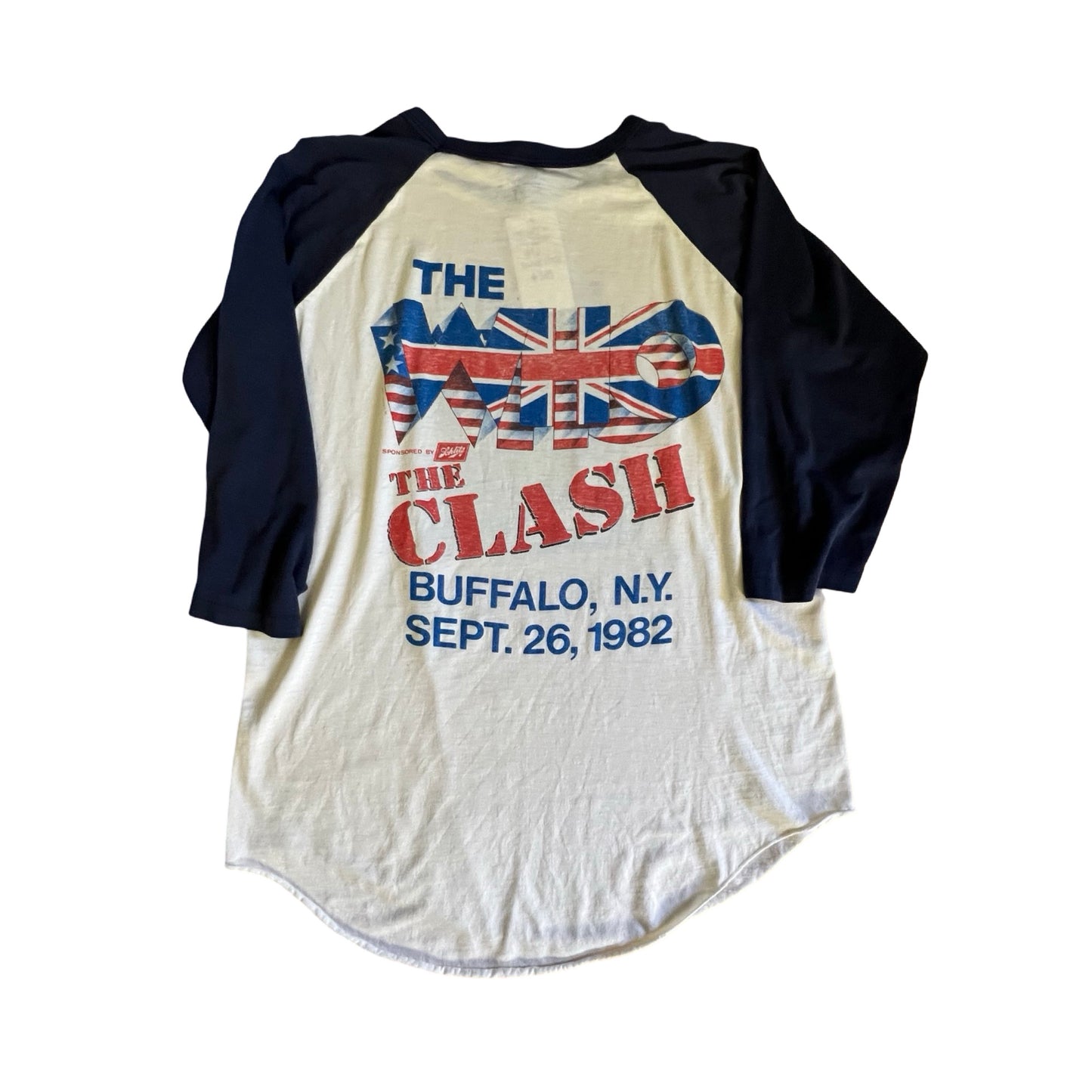 Vintage The Who & The Clash 1982 Buffalo, NY Single Stitch Raglan T-Shirt