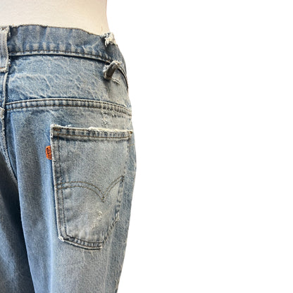 Vintage Distressed Levi’s Orange Tab 517 Flares Made in USA El Paso, TX 36 x 30