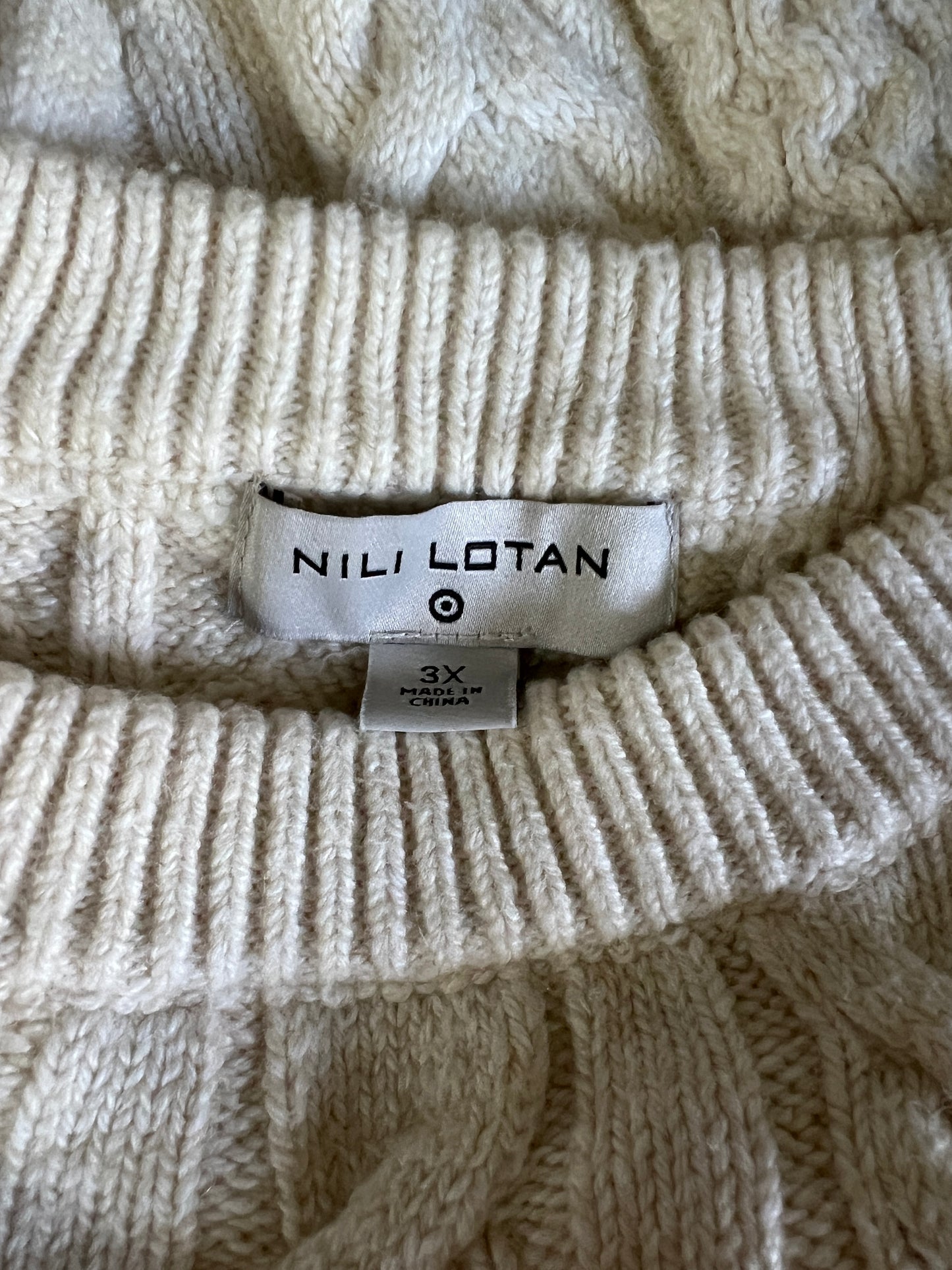Nili Lotan for Target Oversized Cable Knit Sweater 3X Never Worn