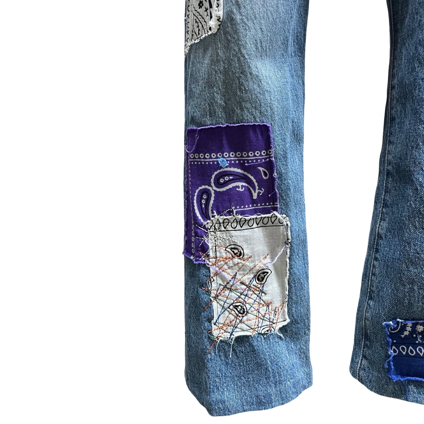 Rare Rialto Jean Project for Free People Bandana Patched Levis 501 36