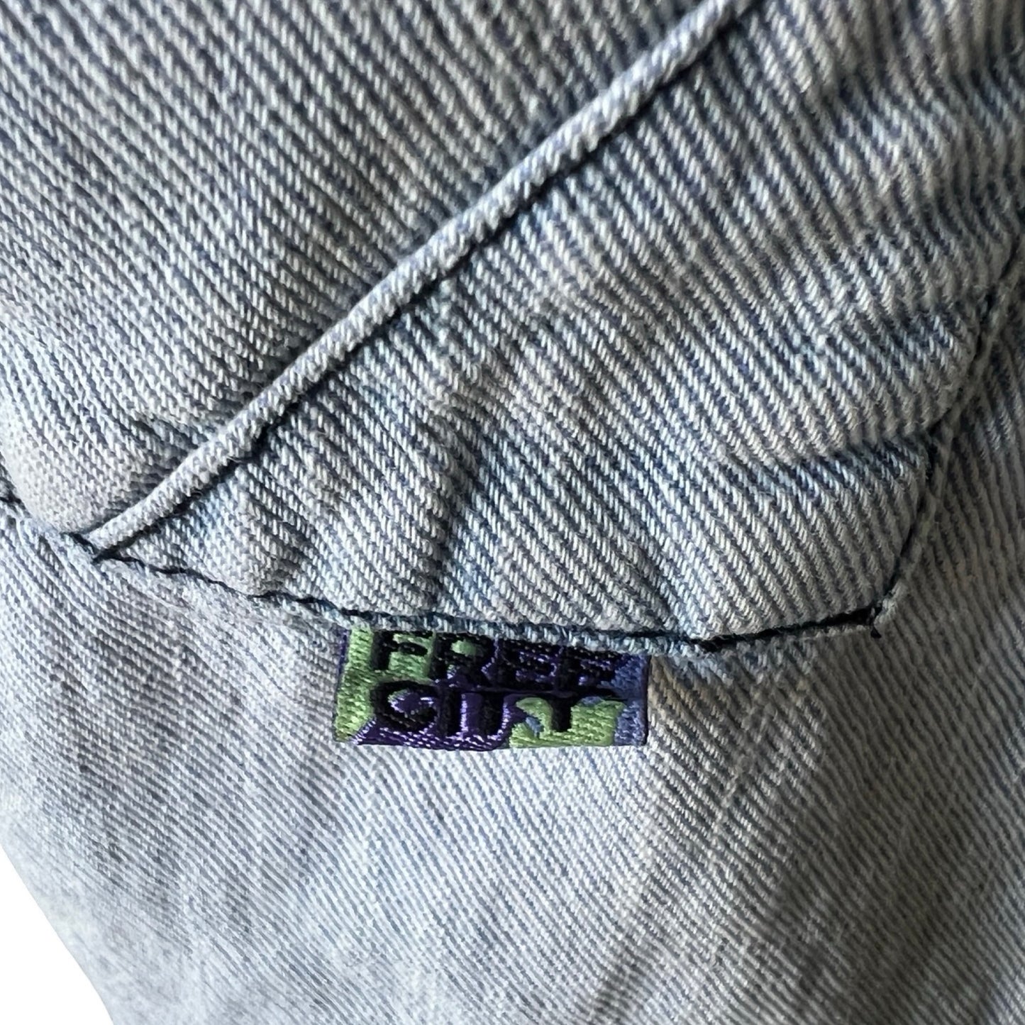 Free City Chambray Denim Drop Crotch Pants Gold Stripe M