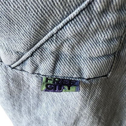Free City Chambray Denim Drop Crotch Pants Gold Stripe M