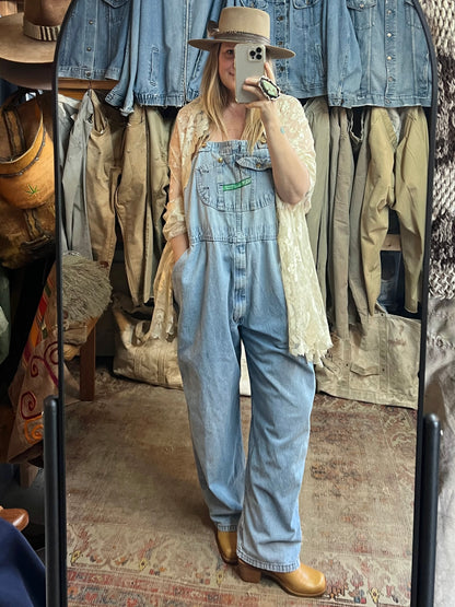 Vintage Distressed & Faded Oversized Key Imperial Overalls