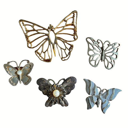 Vintage Butterfly Brooches, Assorted Lot