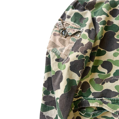Vintage 1970’s Bow Benders Distressed Frogskin Camo Shirt Jacket XL