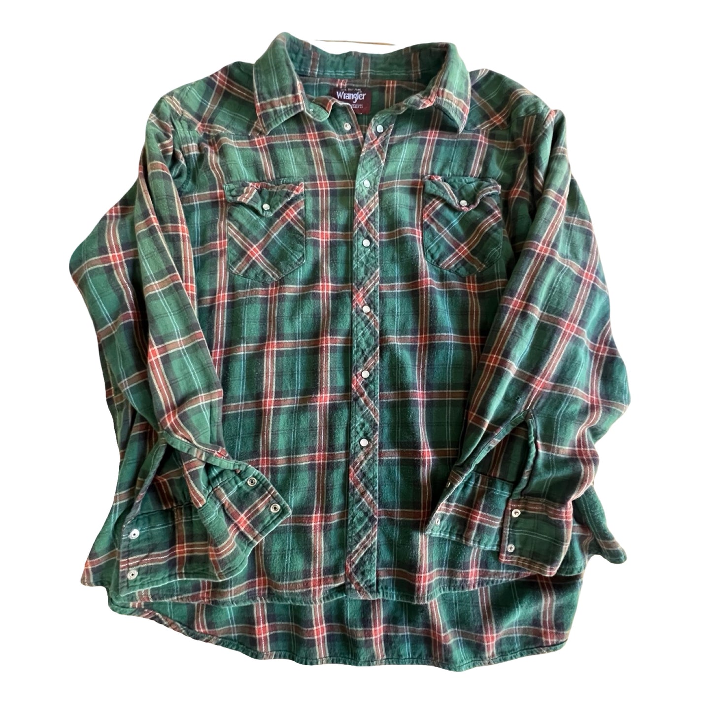 Vintage Oversized Wrangler Pearl Snap Flannel 3XL