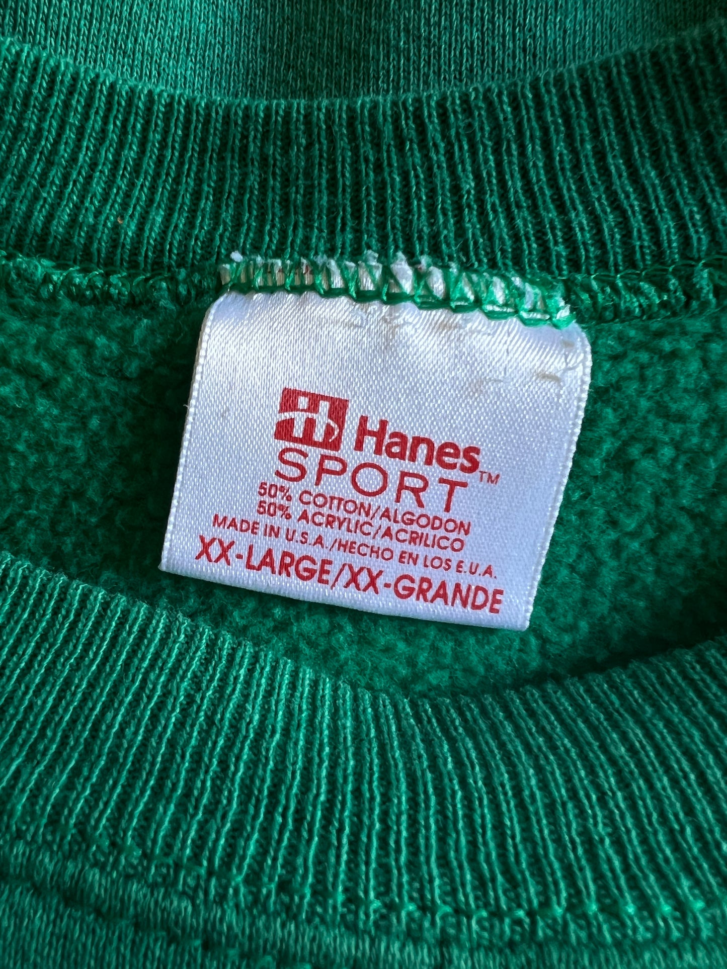 Vintage Green 1990’s Hanes Raglan Crewneck Sweatshirt w/ MV Logo XXL #20