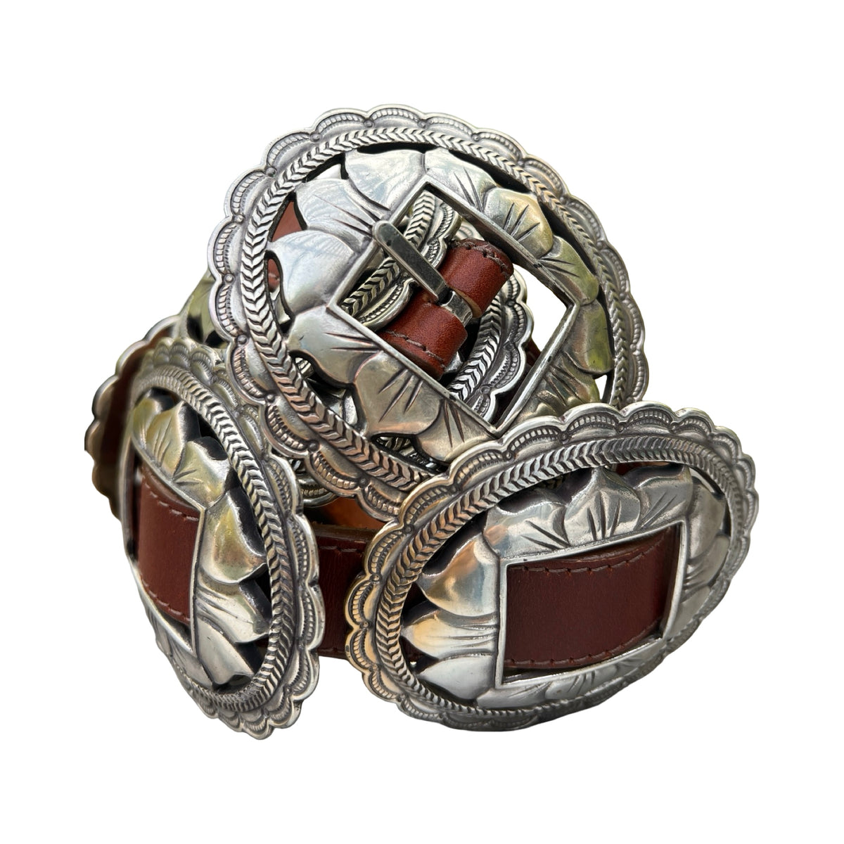 Vintage 1993 Brighton Sunflower Concho Belt L – Motley Vintage display picture 1