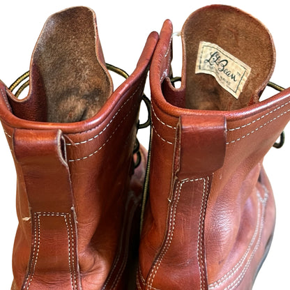 RARE Vintage 1970’s Cursive Label LL Bean 8 Hole Moc Toe Boots Mens 7 Womens 8/8.5
